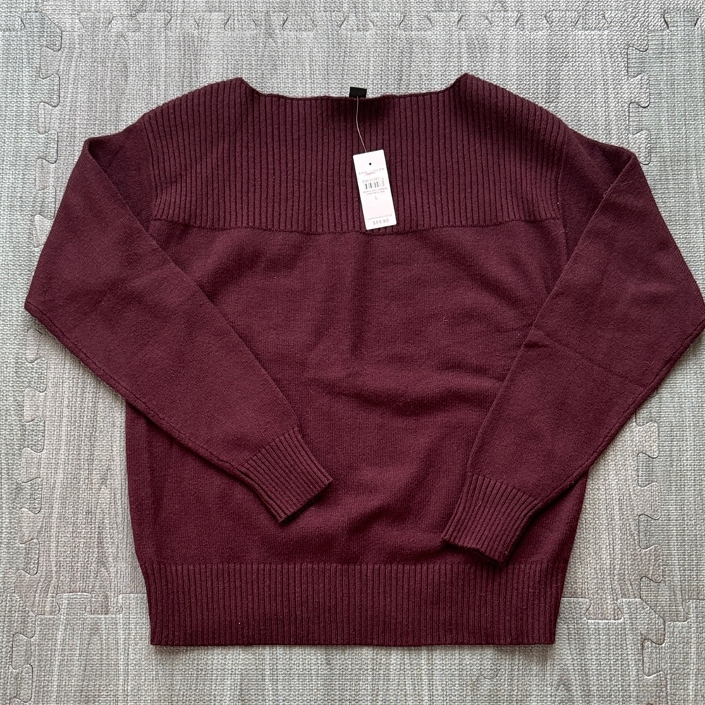 NWT Ann Taylor Burgundy Boat Neck Neck Sweater - Women’s Size L
